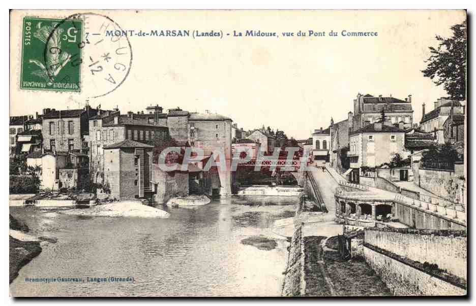CPA Mont de Marsan La midouse Vue du pont du commerce