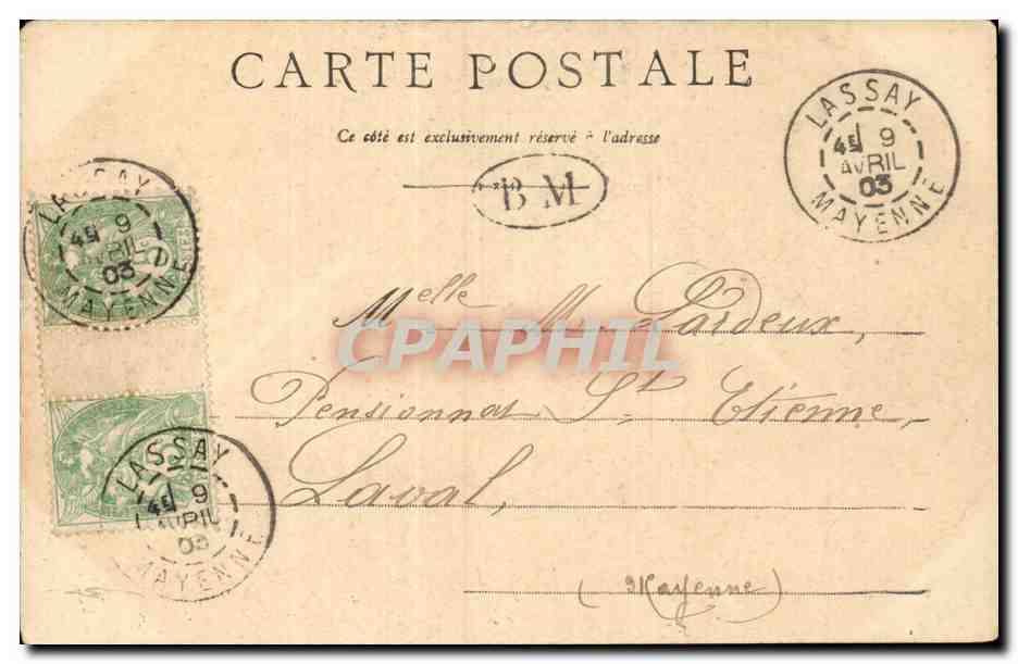 CPA Bagnoles de l'Orne Un coin du parc de l'etablissement thermal — Rückseite