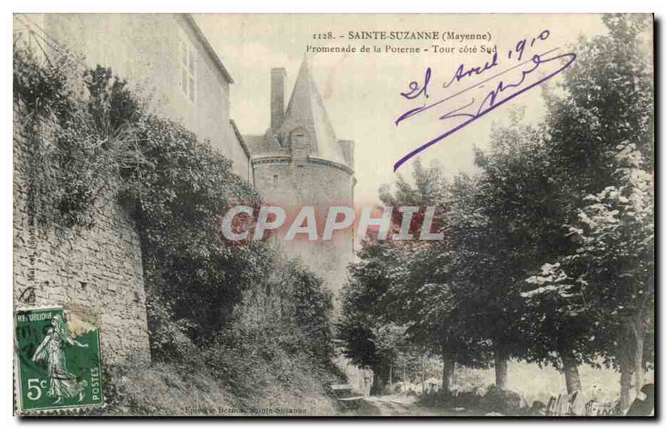 CPA Sainte Suzanne Promenade de la poterne Tour Cote Sud