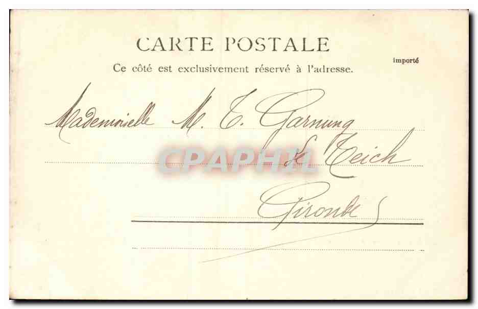 CPA Bayonne Place d'armes et l'Adour — Verso