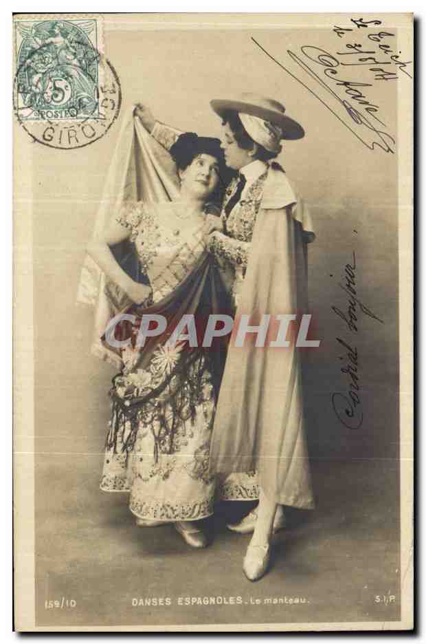 CPA Fantaisie Danses espagnoles Le manteau Folklore