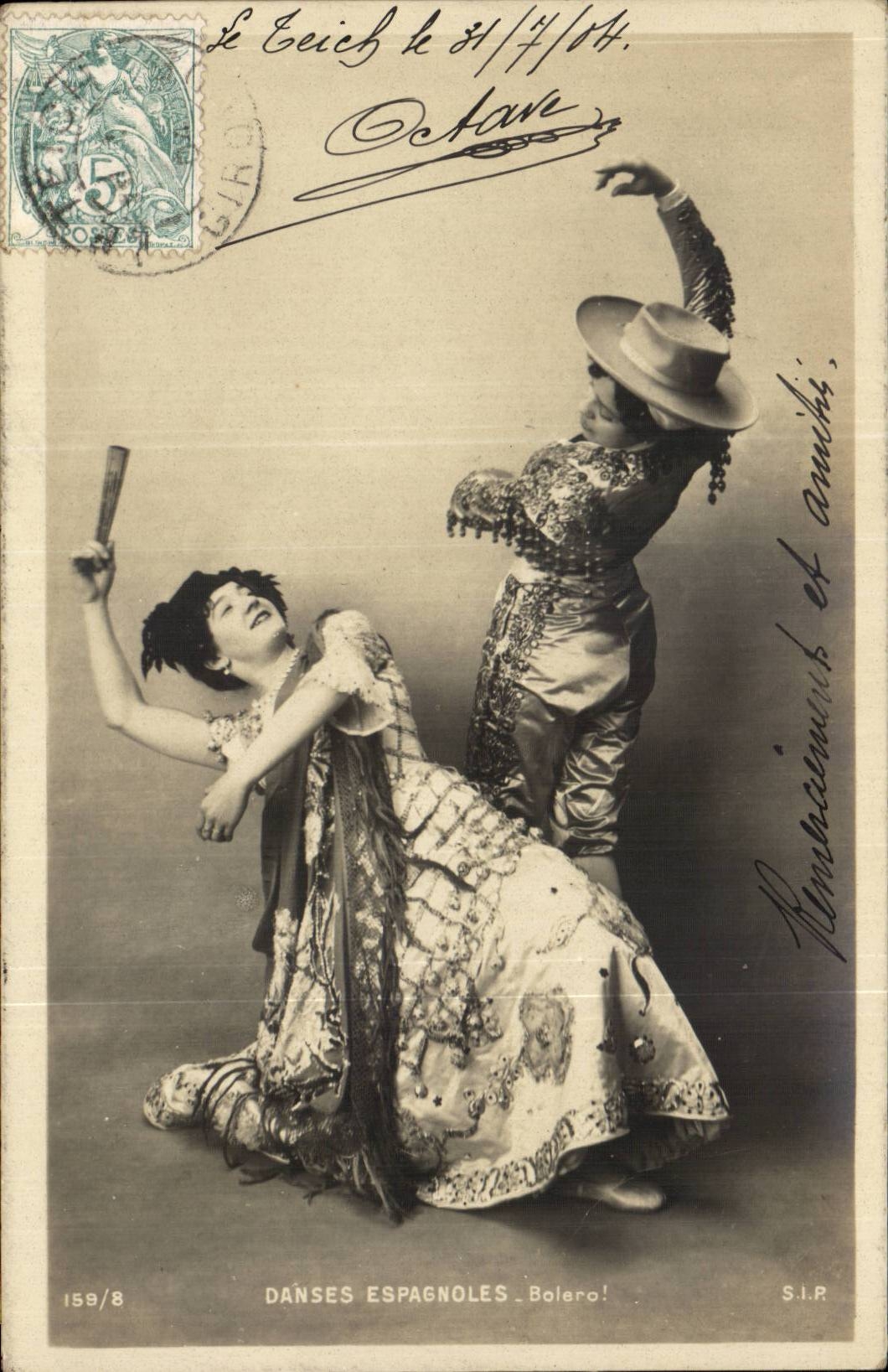 CPA Fantaisie Danses espagnoles Bolero Folklore Danse