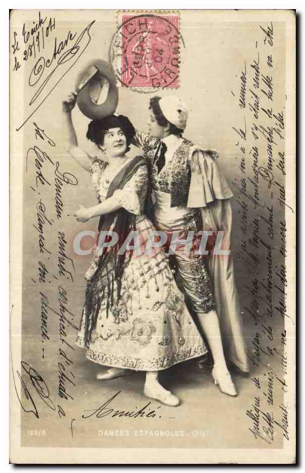 CPA Fantaisie Danses espagnoles Ollr Folklore Danse