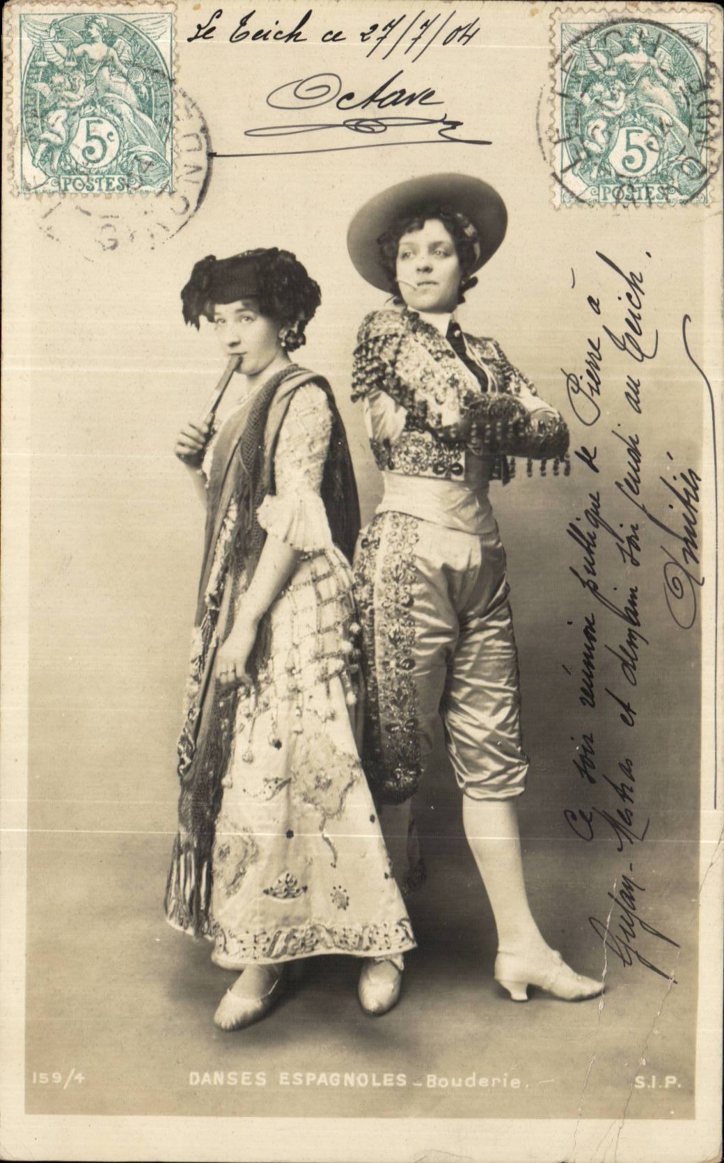 CPA Fantaisie Danses espagnoles Bouderie Folklore Danse