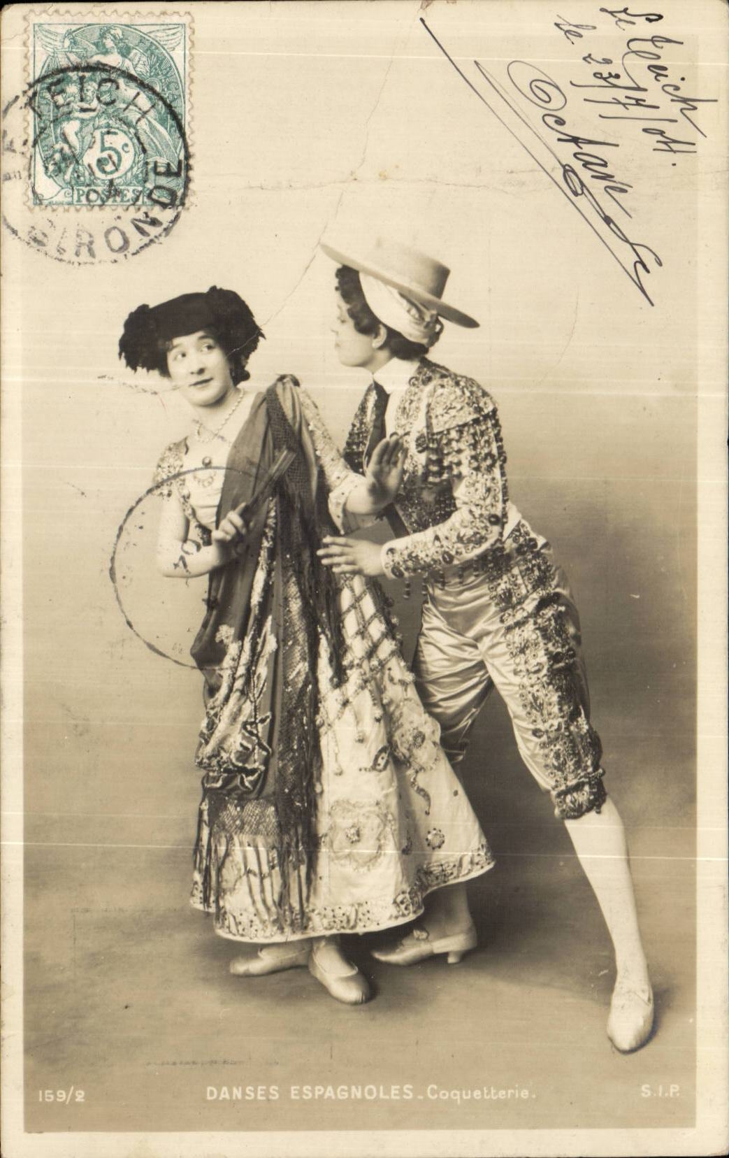 CPA Fantaisie Danses espagnoles Coquetterie Folklore Danse