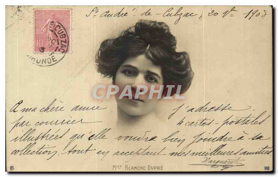 CPA Fantaisie Femme mmme Blanche Dupre
