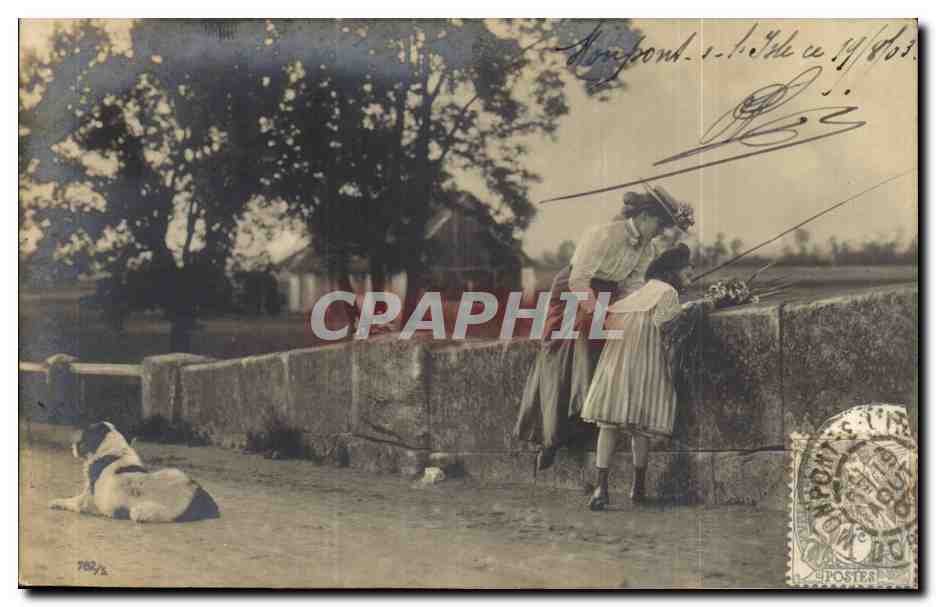Femmes pêchant à la ligne — Sceaux de la poste — éditeur anonyme, n° 709/2