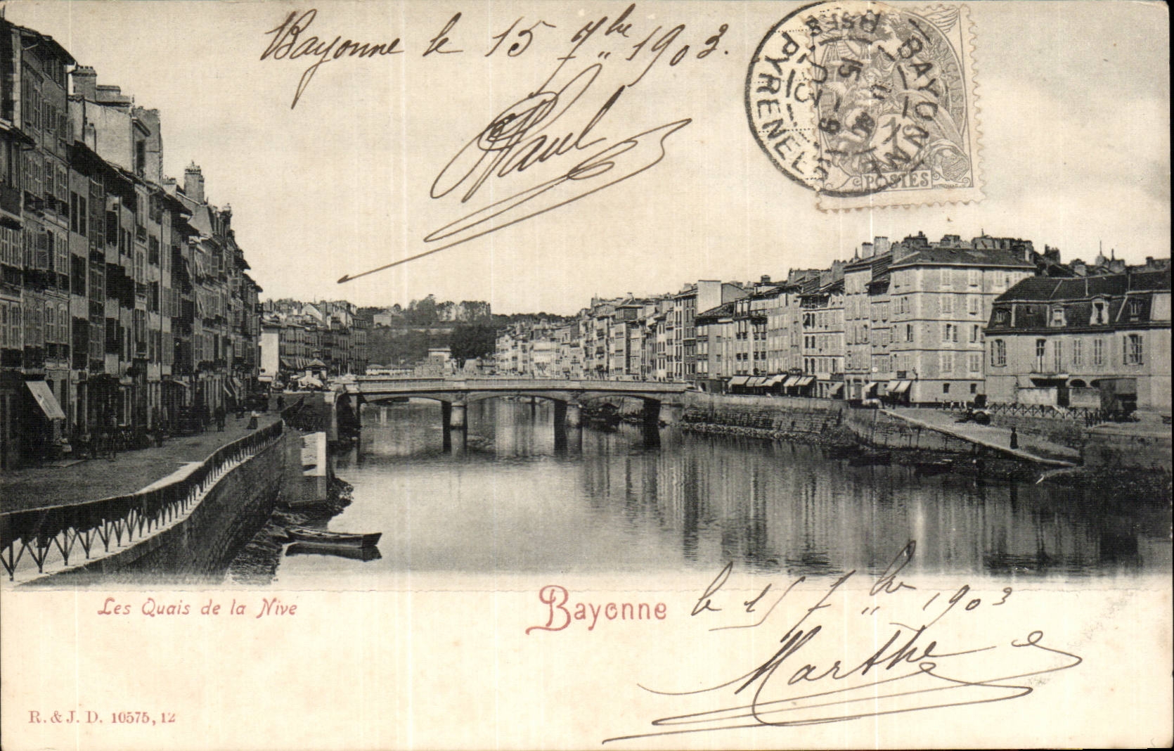 CPA Bayonne Les quais de la Nive