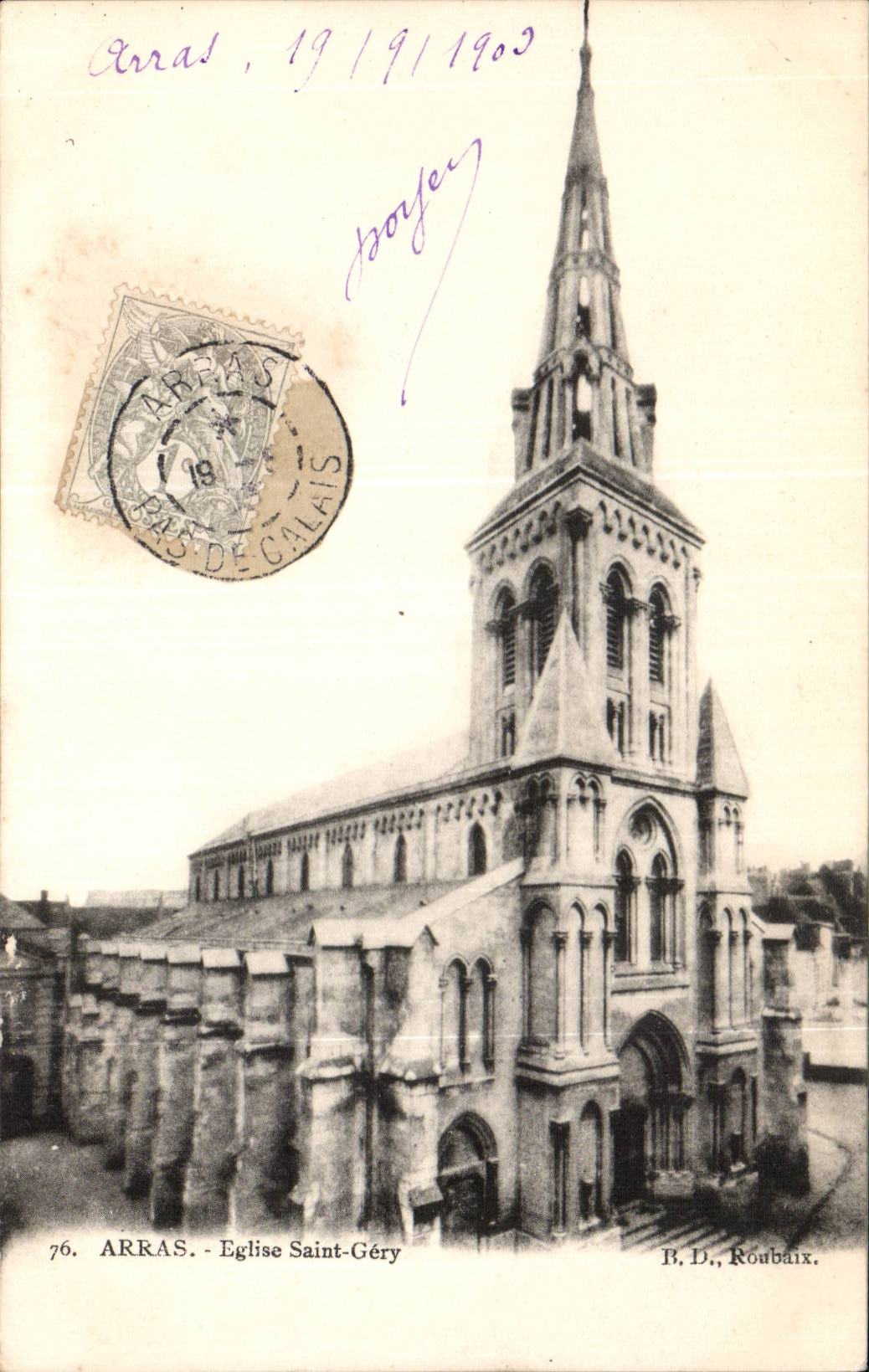 CPA Arras Eglise Saint Gery