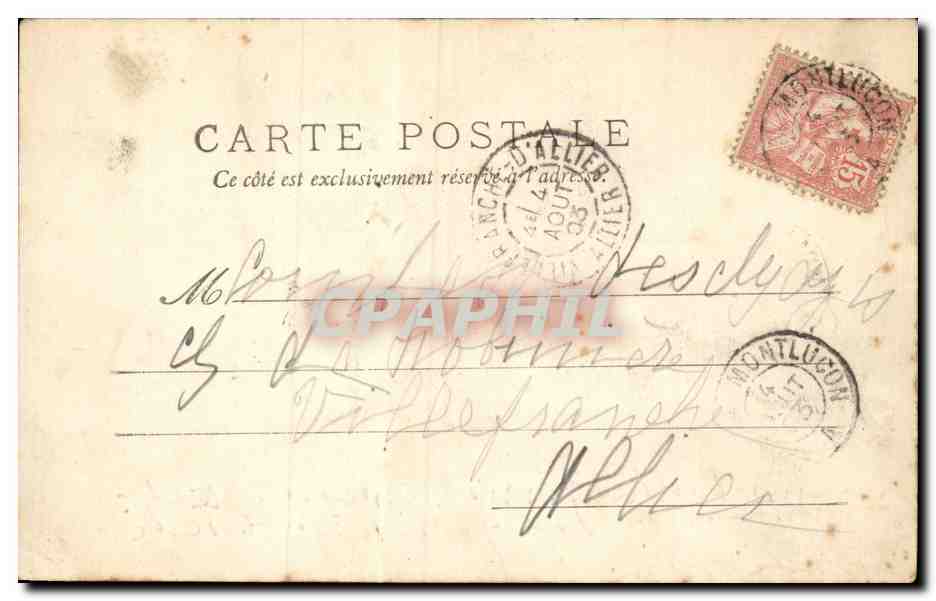 CPA Bourges Portails et cathedrale — Verso