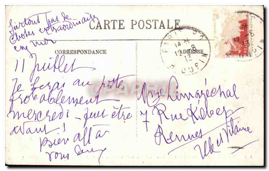 CPA Marseille la corniche l'anse du prophete et le restaurant — Verso