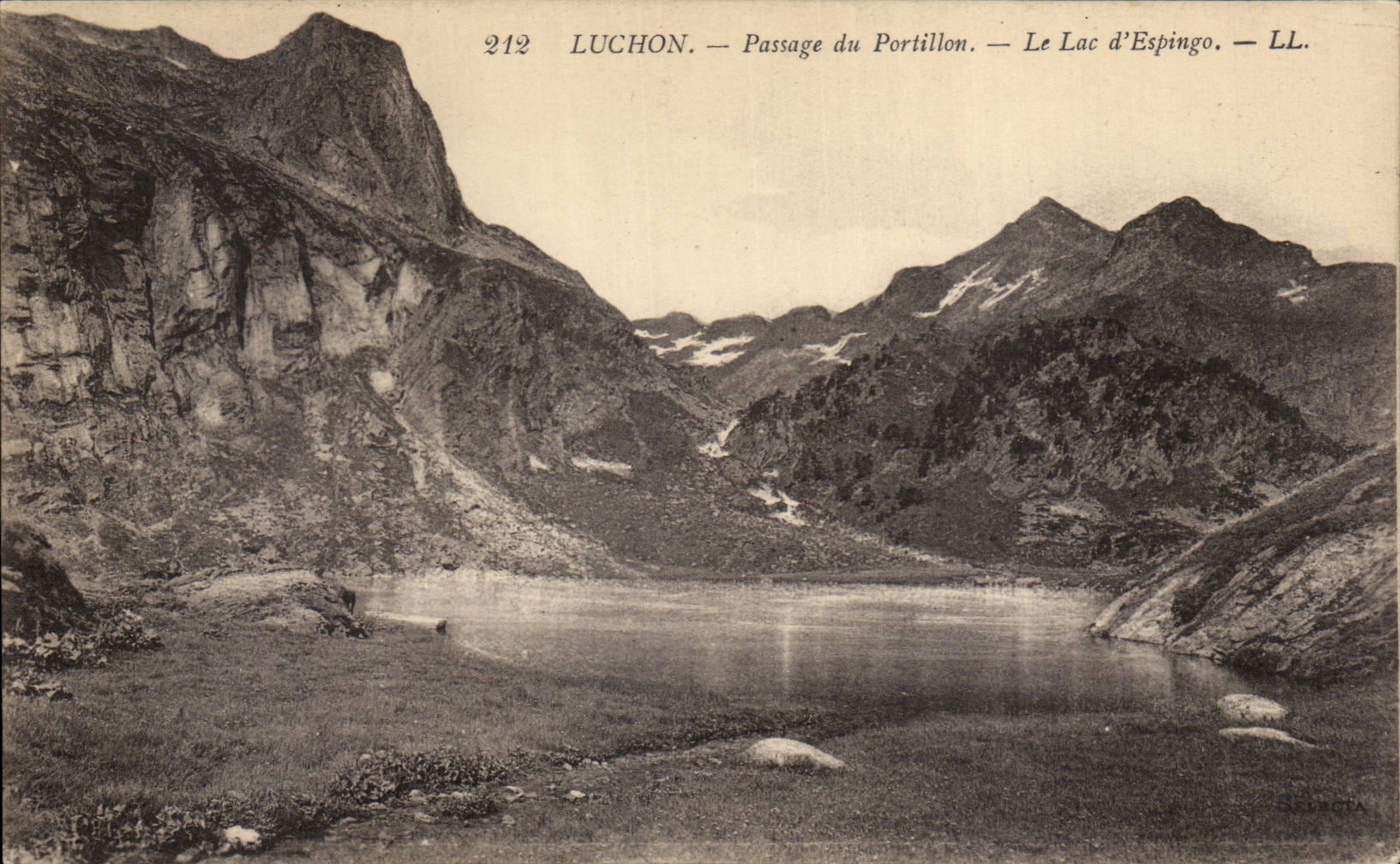 Luchon — Passage du Portillon et Le Lac d'Espingo — LL. — n° 212
