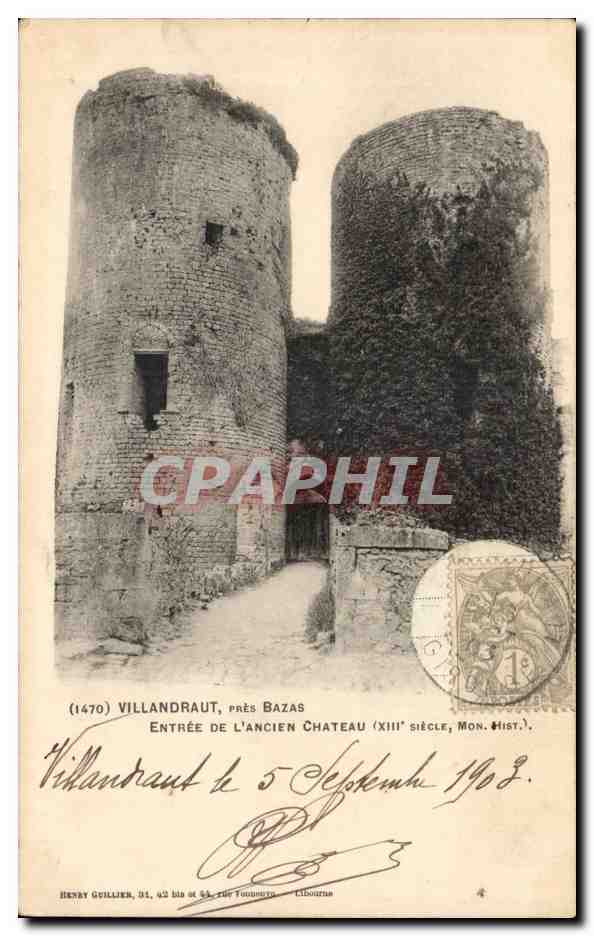 Villandraud, entrée de l'ancien château — (1470) — Henry Guillier, n°2 bis, 44, rue Toussaint, Libourne