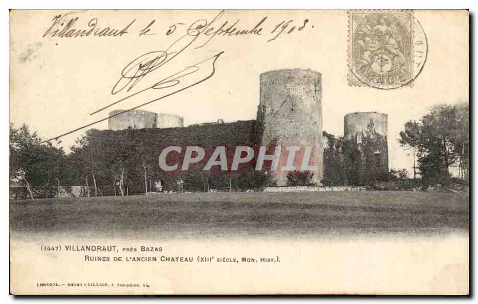 CPA Villandraut pres Bazas Ruines de l'ancien chateau 