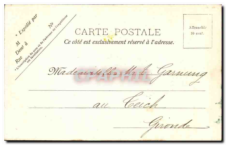 CPA Bordeaux Pont du jardin public — Verso