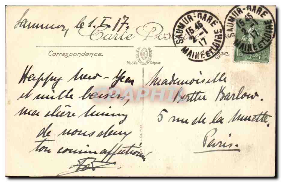 CPA Saumur Le chateau Vue prise du marronnier — Rückseite