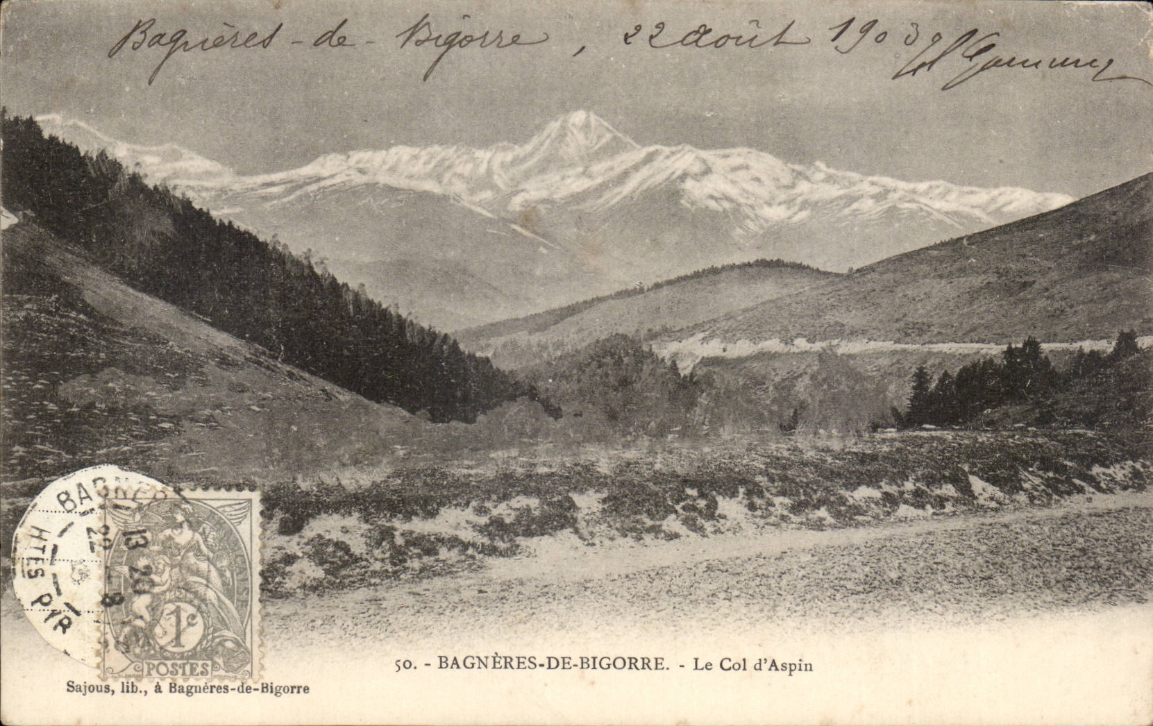 Bagnères-de-Bigorre — El Col d'Aspin — Sajous, lib. en Bagnères-de-Bigorre, n°50