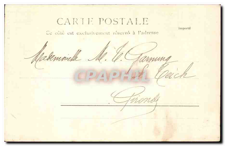 CPA Biarritz Villa Belza — Verso