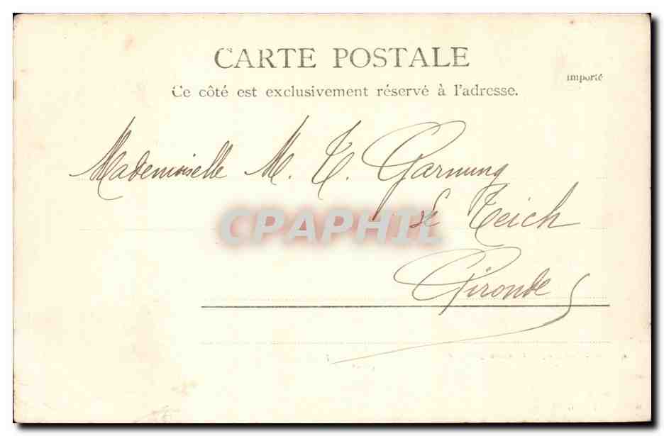 CPA Biarritz Residence de SM La reine Natalie — Verso