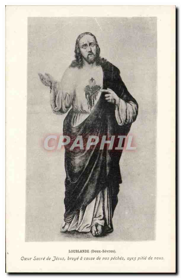 CPA Loublande Coeur sacre de Jesus broye a cause de nos peches ayez pitie de nous