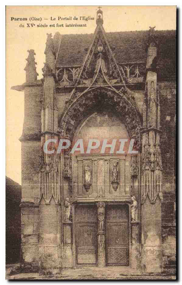Parnes (Oise) — Le Portail de l'Église du XVᵉ siècle est fort intéressant — L. Dumes (Water-reprod. Int.)