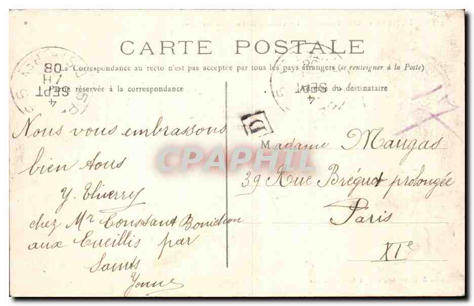 Saint-Sauveur (Yonne) — Le Château — La Tour Sarrazine — A. Mondor, édit. à Saint-Sauveur — Rückseite