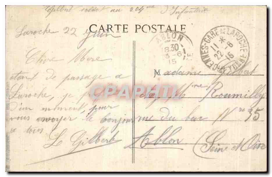 CPA Migennes Laroche Vue generale du quartier du canal — Back