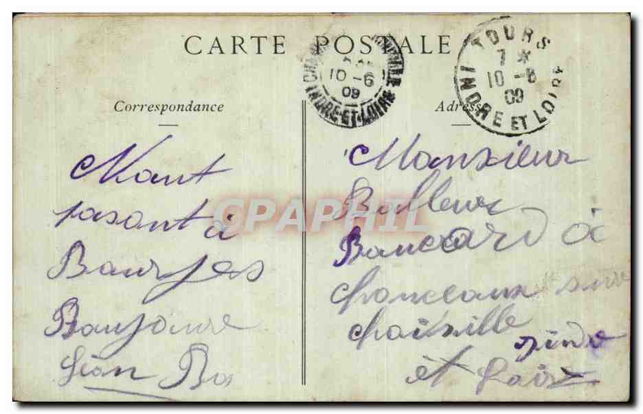 CPA Bourges Rue de Paradis le lycee — Rückseite