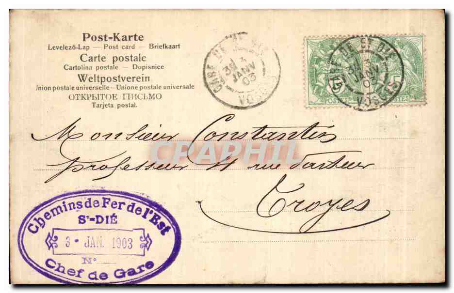 CPA Gravelotte von der FErme Mogador  — Back