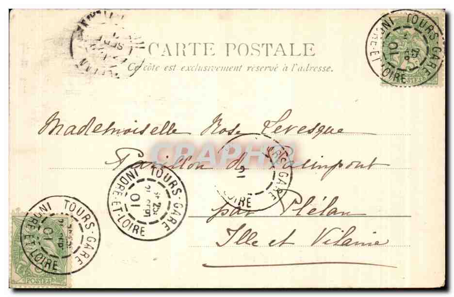 CPA Tours Tombeau des enfants de Charles XIII — Rückseite