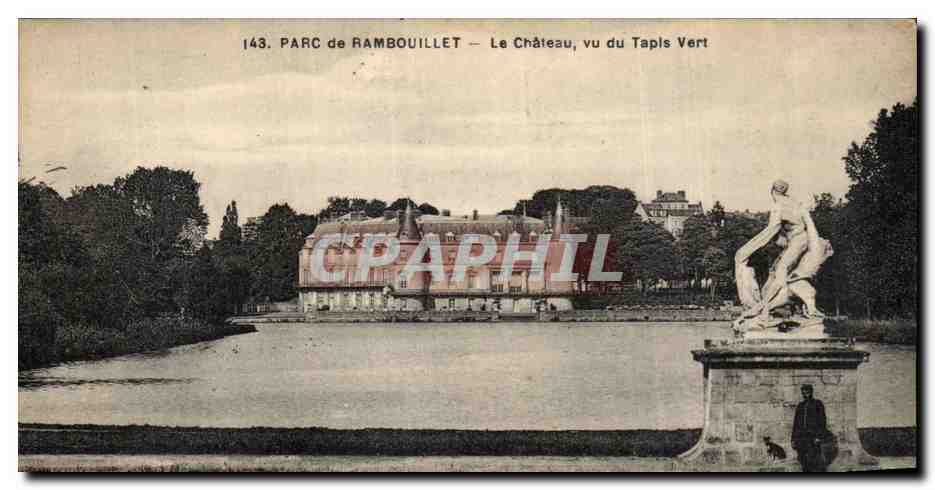 PARC de RAMBOUILLET — Le Château vu du Tapis Vert — éditeur : J. P. L. G. (n° 143)