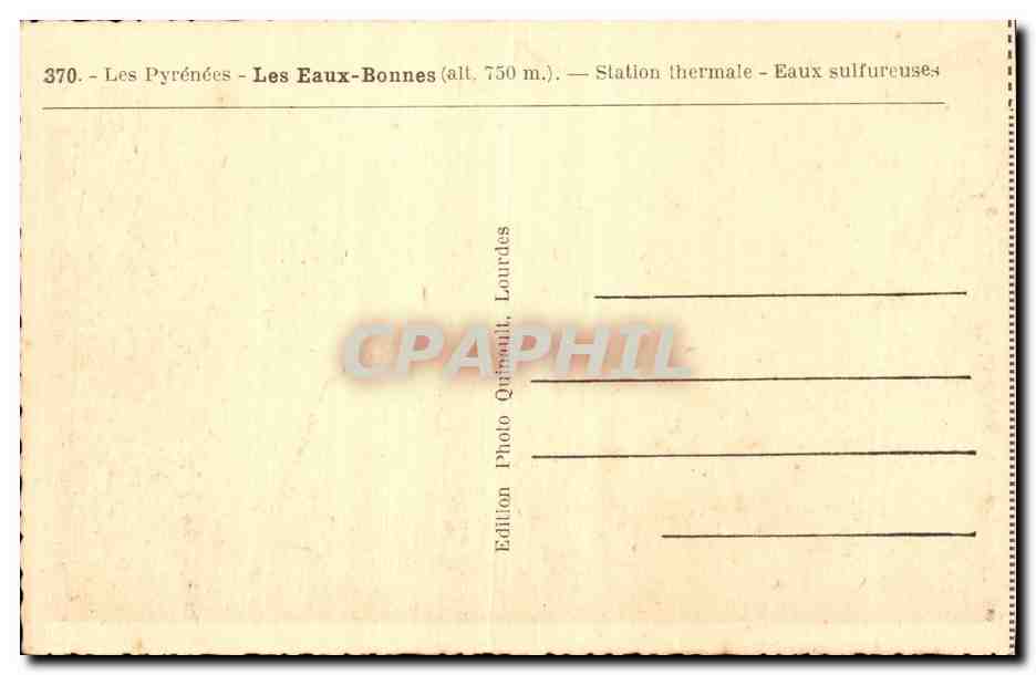 Les Eaux-Bonnes — Station thermale — Eaux sulfureuses — Édition Photo Quinault, Lourdes — Reverso