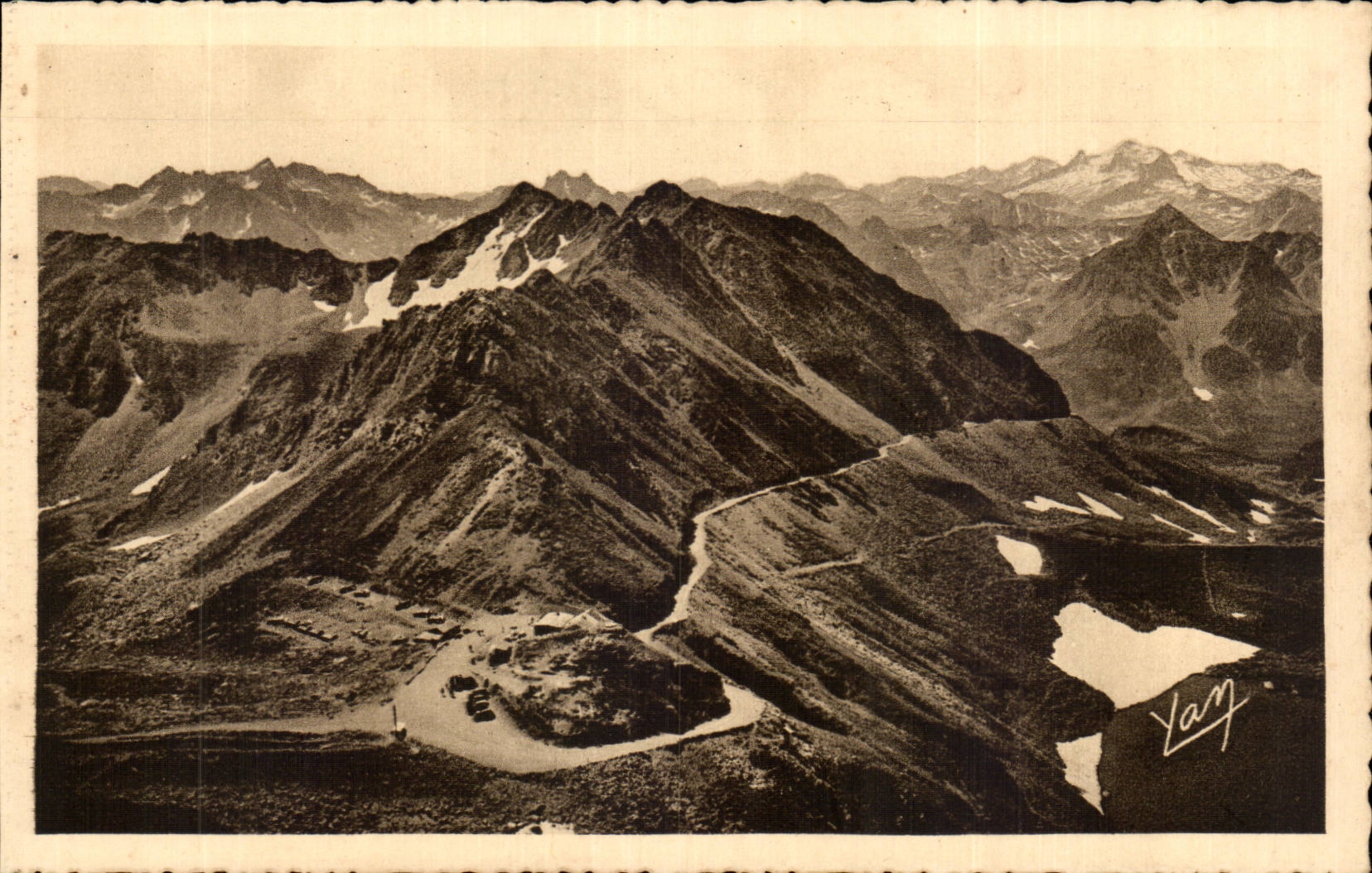 Les Pyrénées — Route du Tourmalet au Pic du Midi — Hôtellerie de Sencours (alt. 2.378 m.) et le lac d'Oncet — Édition Photo Quimail, Lourdes