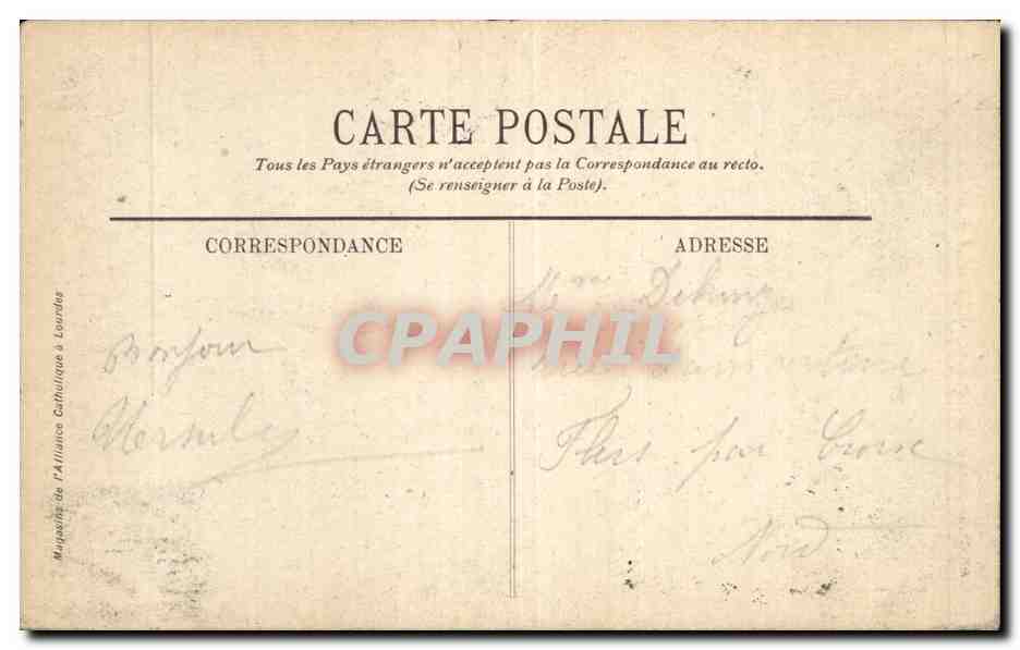 CPA Lourdes Bernadette Soubirous  — Verso