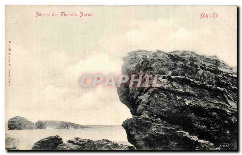CPA Biarritz Roches des Therems marins