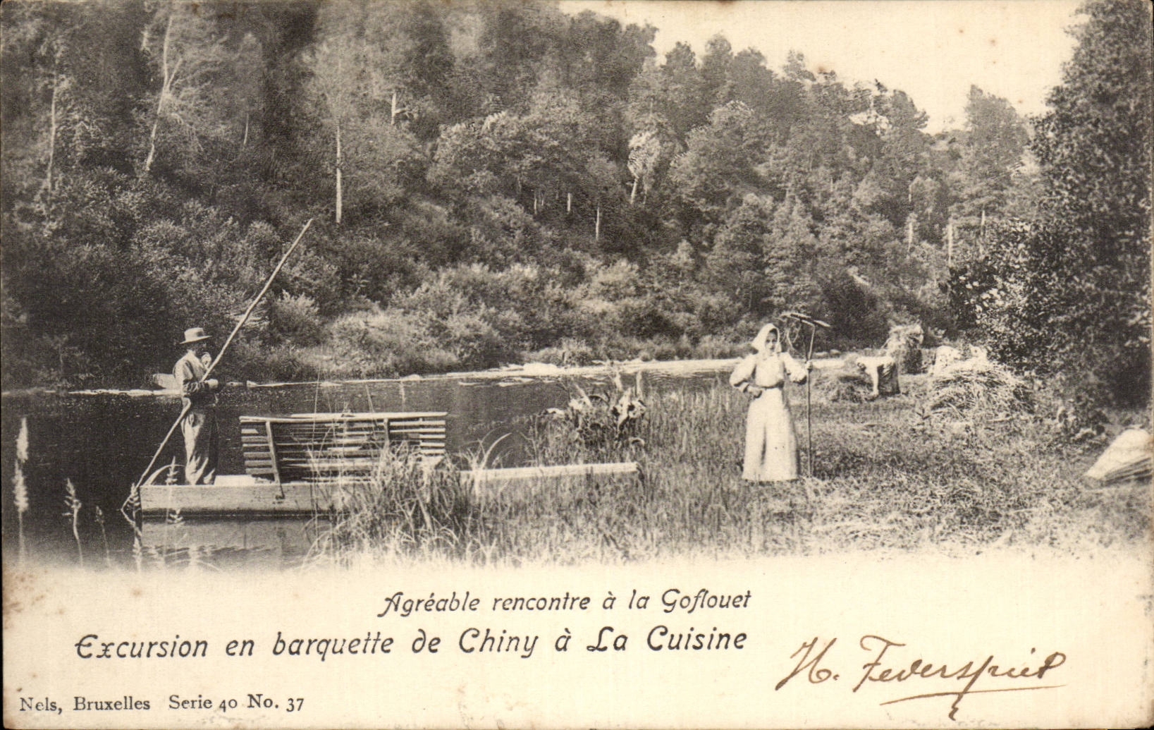 CPA Excursion en barquette de Chiny a la cuisine Agreable rencontre a la Goflouet