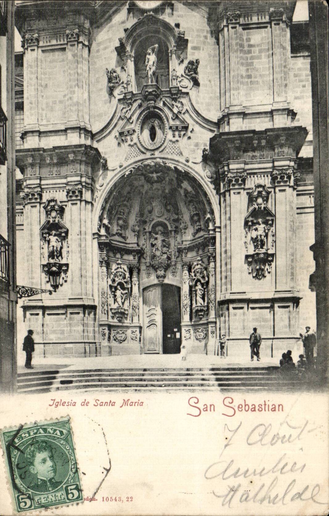 CPA Espagne Espana Spain San Sebastian Iglesia de Santa Maria