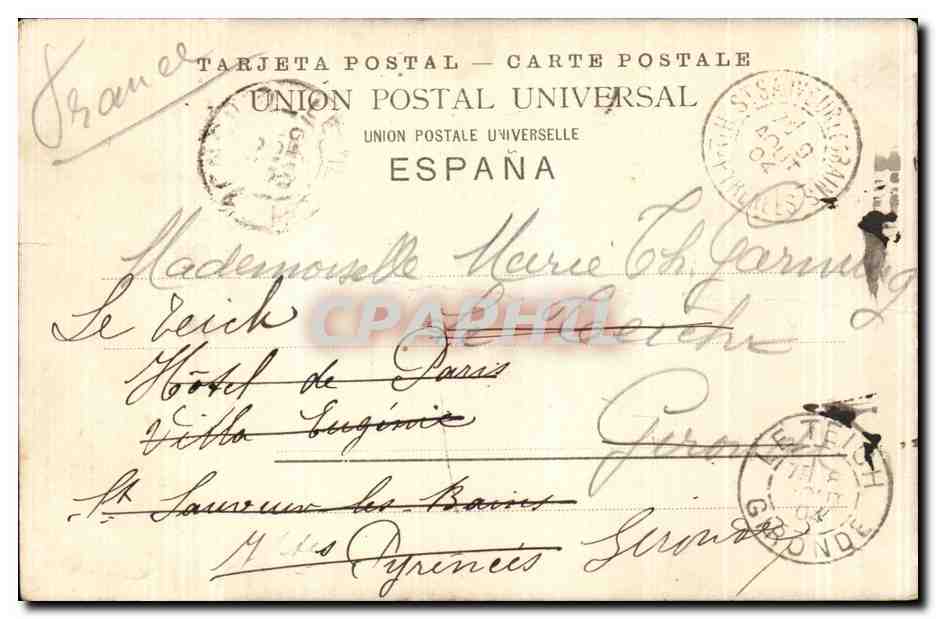 CPA Espagne Espana Spain San Sebastian Iglesia de Santa Maria — Rückseite