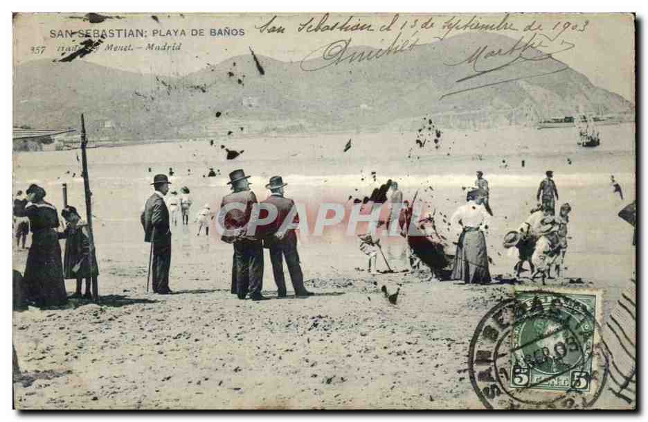 CPA Espagne Espana Spain San Sebastian Playa de Banos
