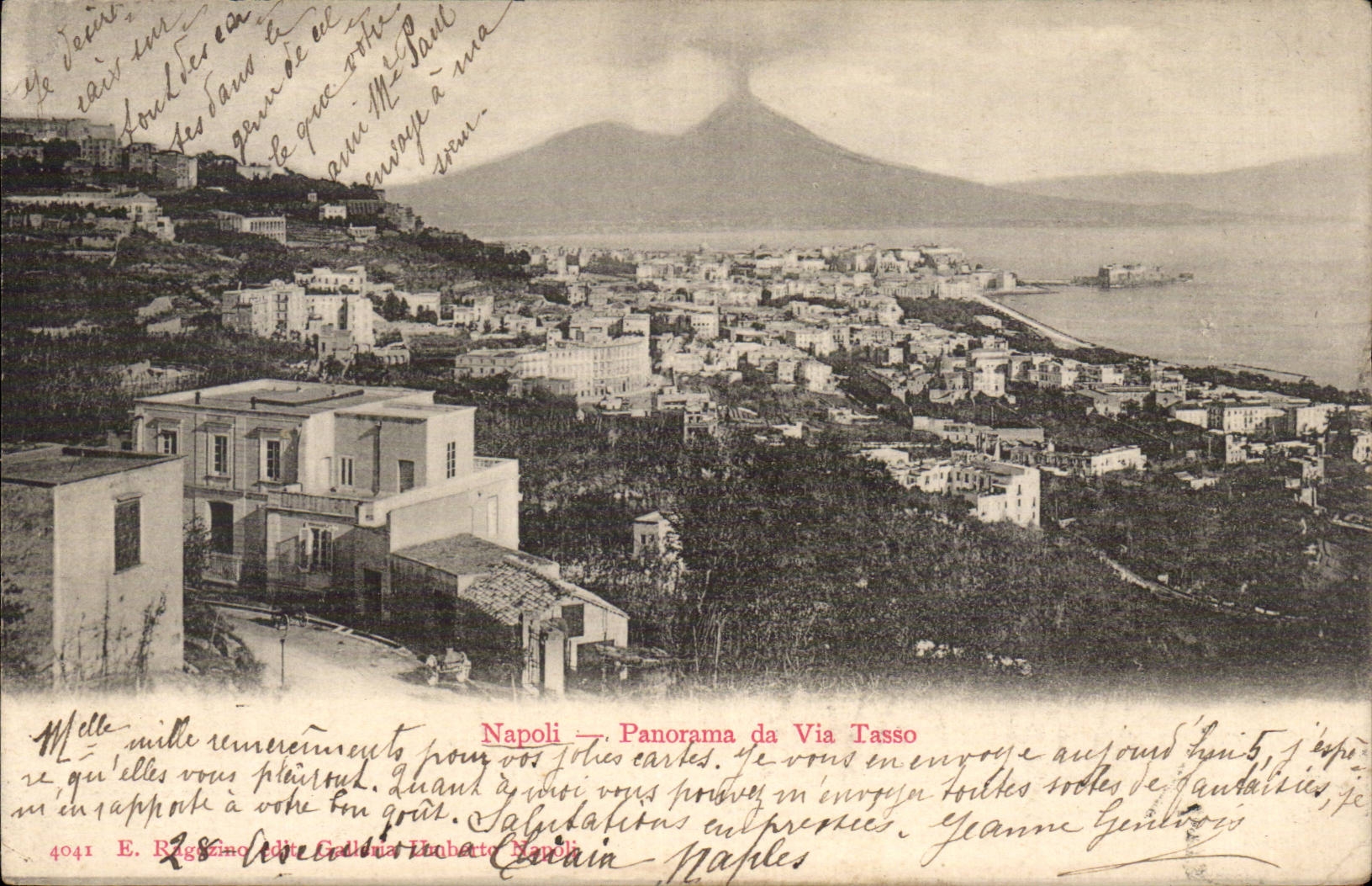 CPA Italie Italia Napoli Panorama da Via Tasso