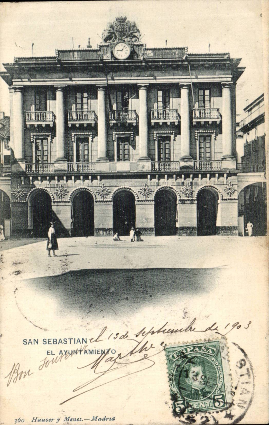 CPA Espagne Espana Spain San Sebastian El Ayuntamiento