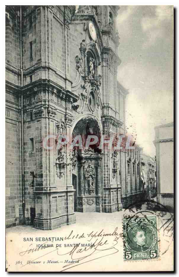 CPA Espagne Espana Spain San Sebastian Iglesia de Santa Maria