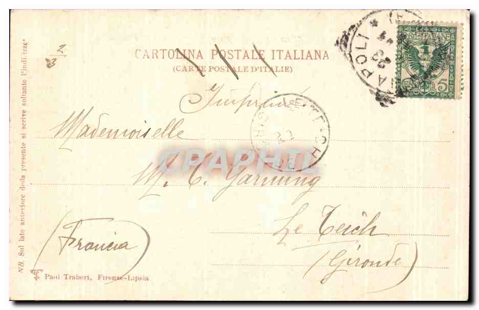 CPA Italie Italia Contorni di Napoli  — Verso