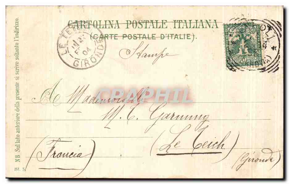 CPA Italie Italia Napoli Capo di Posillipo — Verso
