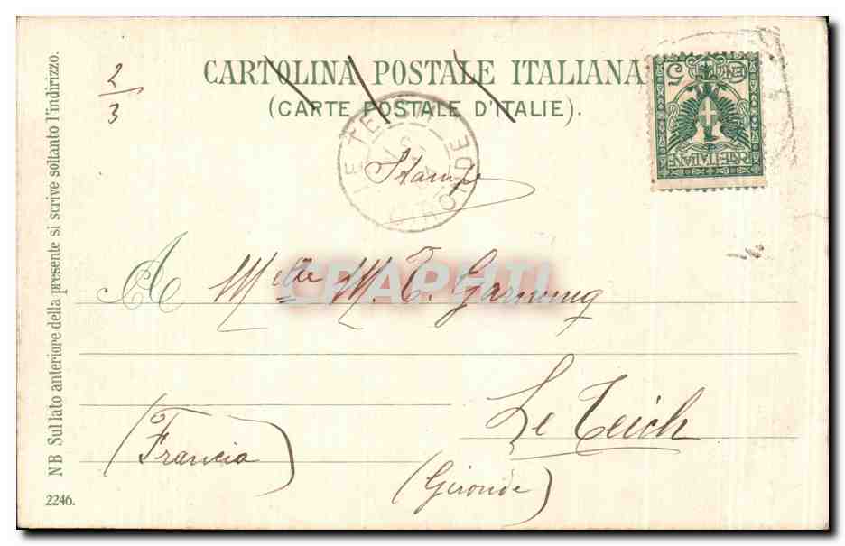 CPA Italie Italia Napoli Palazzo donn Anna e Posillipo — Verso