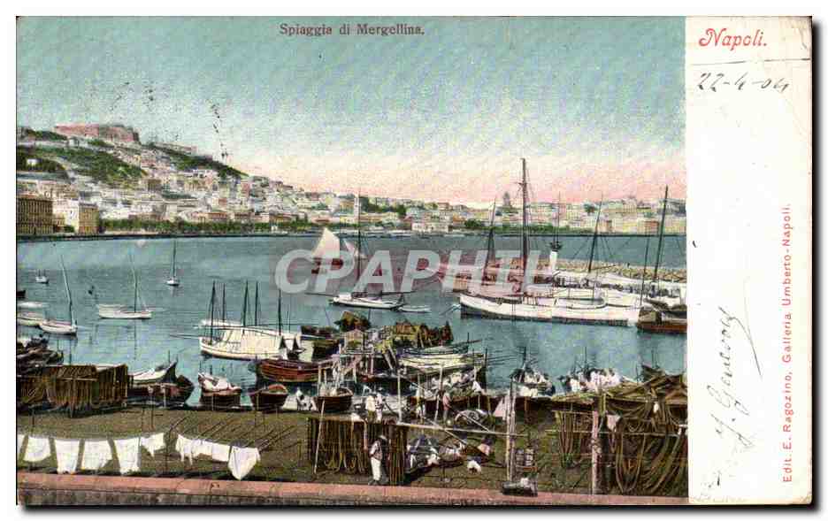 CPA Italie Italia Napoli Spiaggia di Mergollina
