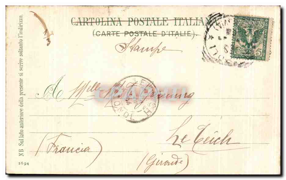 CPA Italie Italia Napoli Spiaggia di Mergollina — Verso