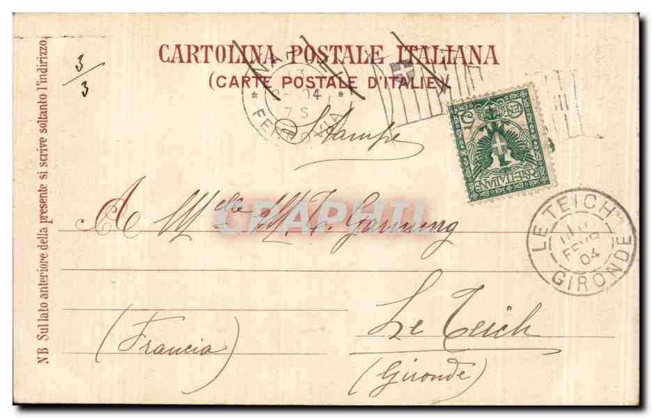 CPA Italie Italia Napoli Teatro S CArlo — Verso