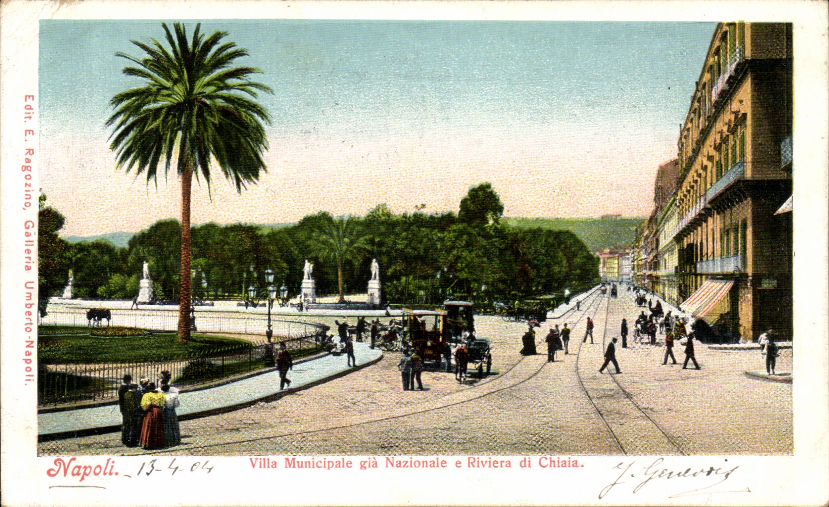 CPA Italie Italia Napoli Villa municipale gia Nazionale e Riviera di Chiaia