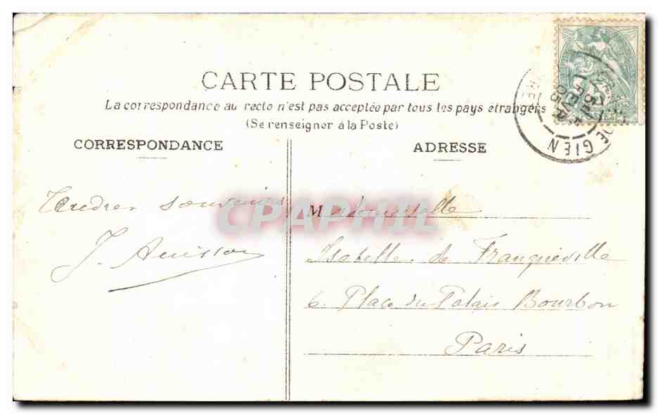Sully-sur-Loire — Le Château, manoir féodal construit fin XIVe siècle — Collection L. Marchand, Sully-s.-Loire, n° 573 — Rückseite